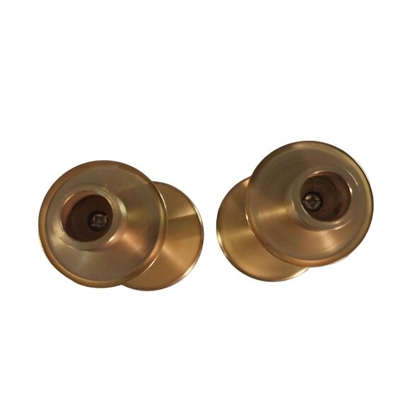 Brass Candle Holders for Standard Taper Candles in Brushed Gold Finish - Picture 4 of 7